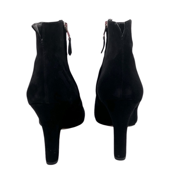 Sam Edelman black Wilson Boot Size 8.5 Wedge Heel Black Suede Bootie Almond Toe - Picture 6 of 11